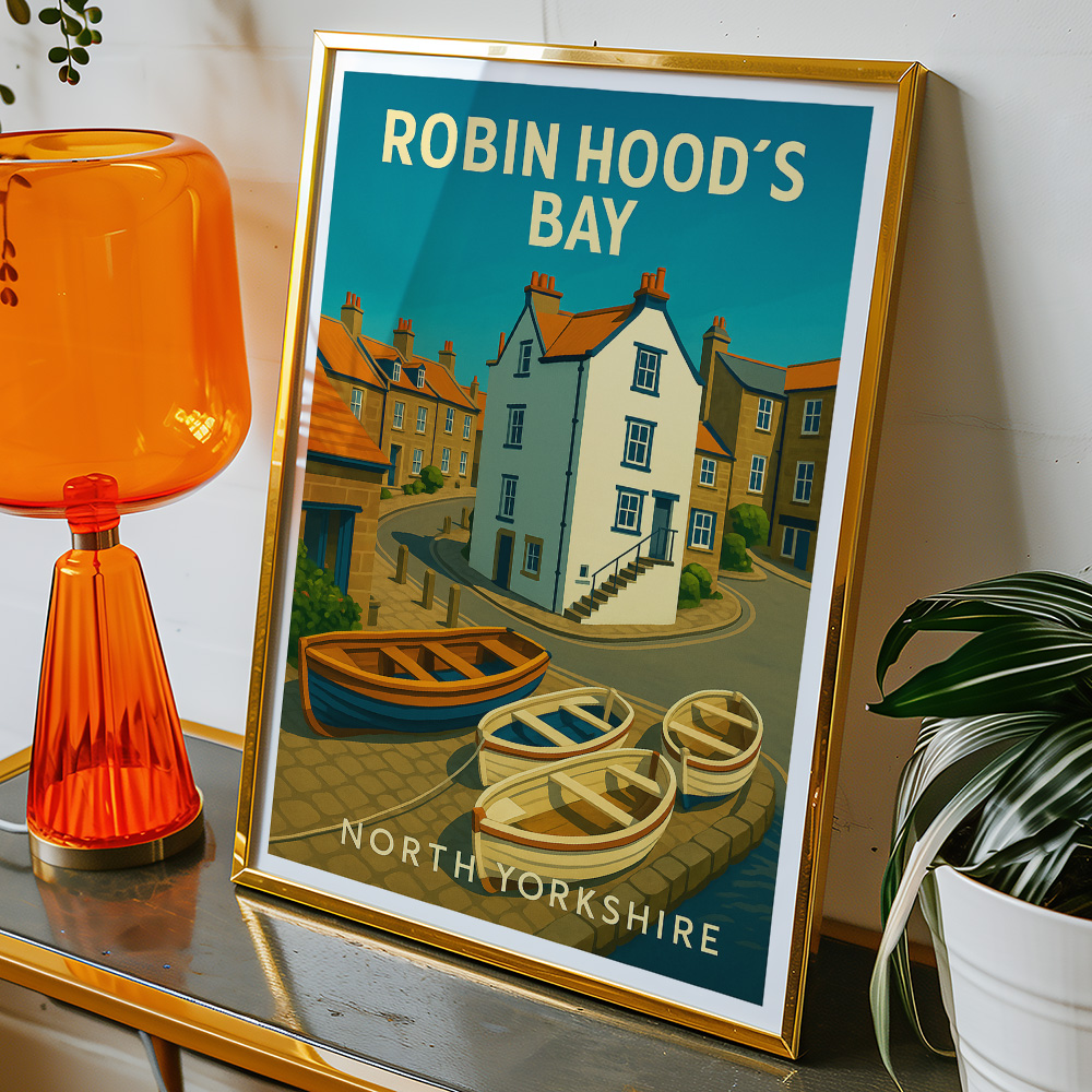 Alternative view of ROBIN HOOD'S BAY NORTH YORKSHIRE MINIMALIST TRAVEL POSTER NORTH EAST