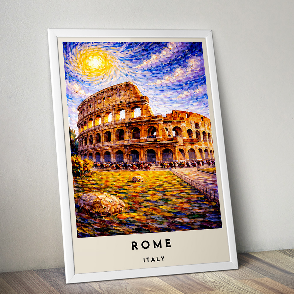 ROME COLOSSEUM VAN GOGH STYLE TRAVEL POSTER