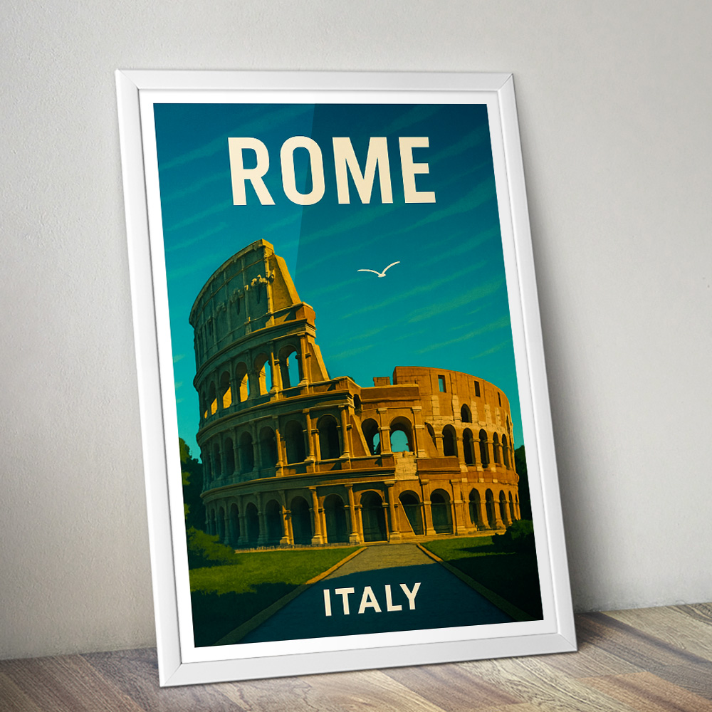 ROME COLOSSEUM ITALY MINIMALIST TRAVEL POSTER