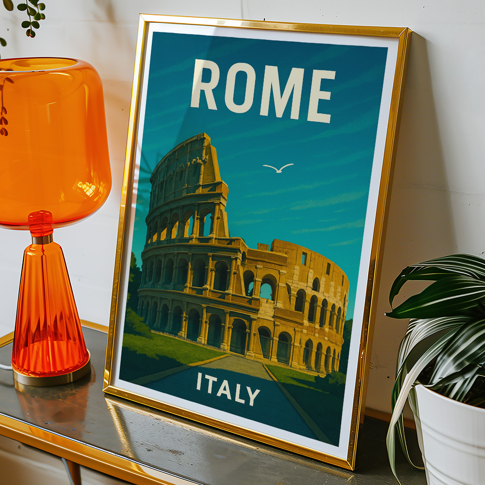 Alternative view of ROME COLOSSEUM ITALY MINIMALIST TRAVEL POSTER