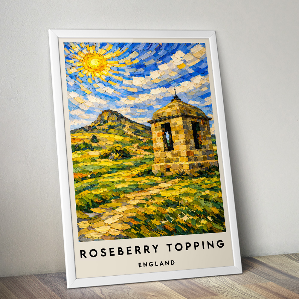 ROSEBERRY TOPPING VAN GOGH STYLE TRAVEL POSTER NORTH EAST