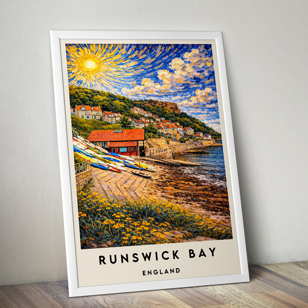 RUNSWICK BAY VAN GOGH STYLE TRAVEL POSTER NORTH EAST