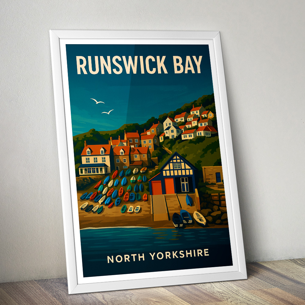 RUNSWICK BAY COASTAL CHARM MINIMALIST TRAVEL POSTER NORTH EAST