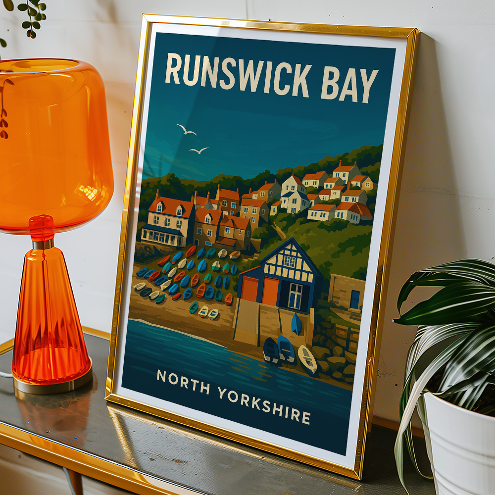 Alternative view of RUNSWICK BAY COASTAL CHARM MINIMALIST TRAVEL POSTER NORTH EAST