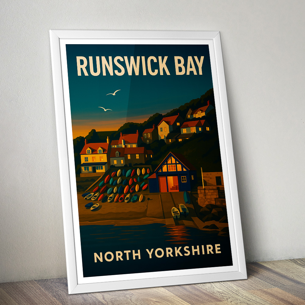 RUNSWICK BAY GOLDEN HOUR MINIMALIST TRAVEL POSTER NORTH EAST