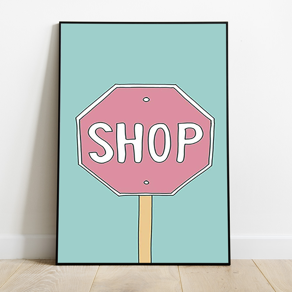 SHOP SIGN BOLD AND MAXIMALIST POSTER