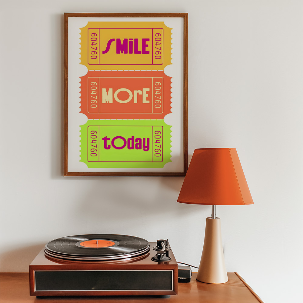 Alternative view of SMILE TICKETS BOLD AND MAXIMALIST POSTER