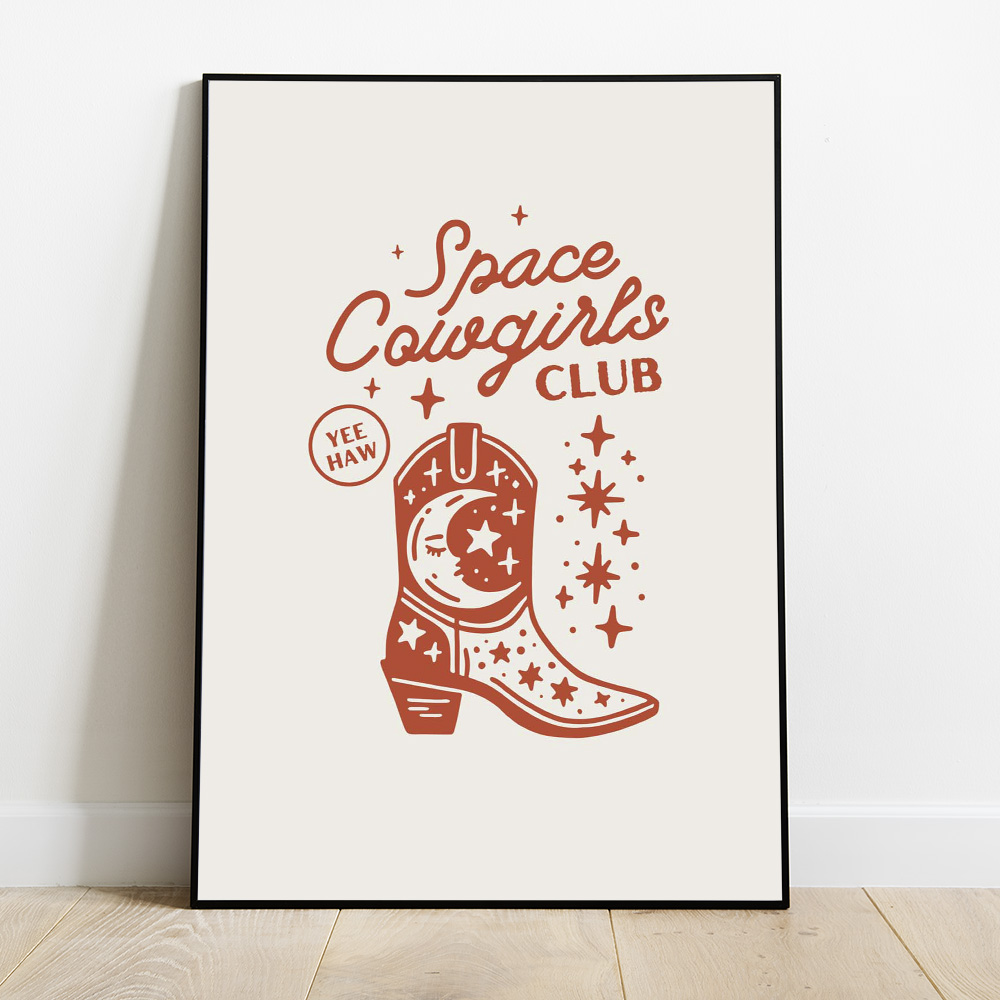 SPACE COWGIRLS CLUB BOLD AND MAXIMALIST POSTER