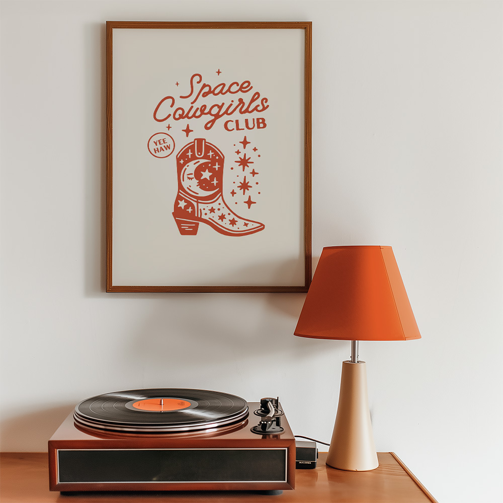 Alternative view of SPACE COWGIRLS CLUB BOLD AND MAXIMALIST POSTER
