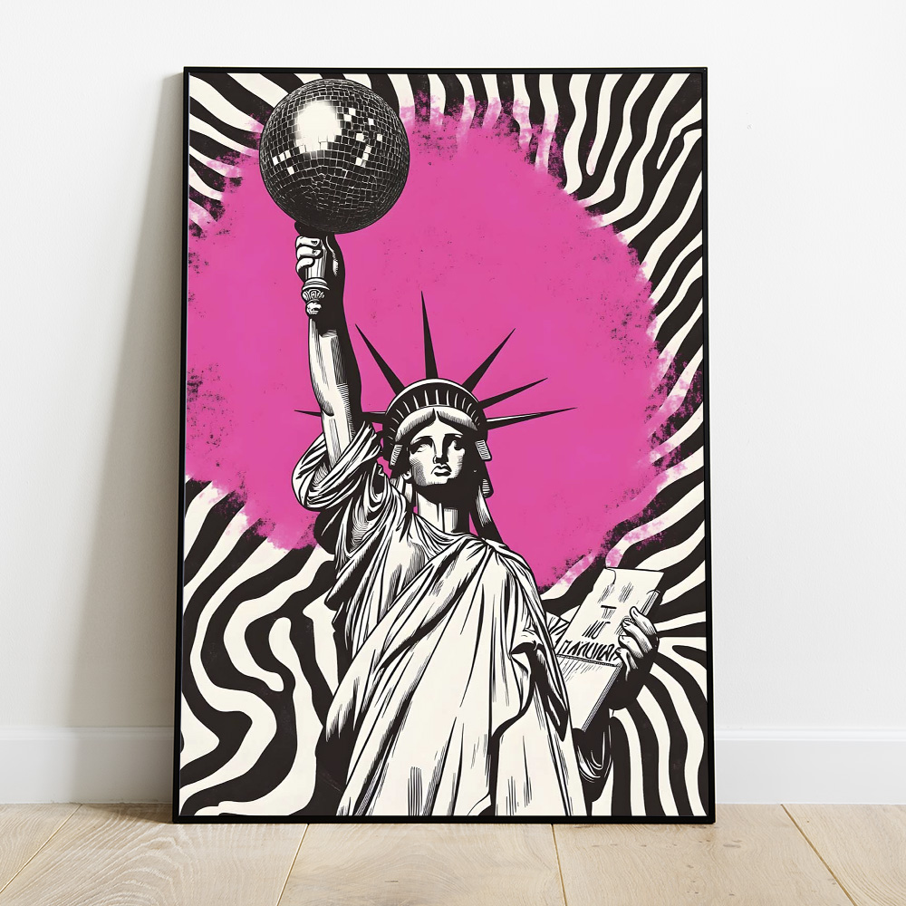 STATUE OF LIBERTY ZEBRA BOLD AND MAXIMALIST POSTER