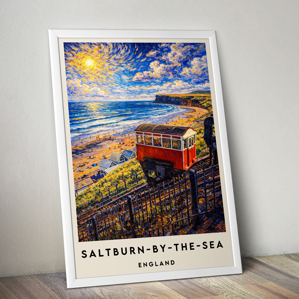 SALTBURN LIFT VAN GOGH STYLE TRAVEL POSTER NORTH EAST