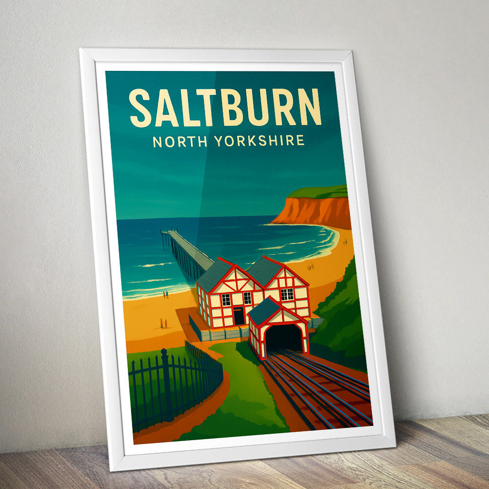 SALTBURN BY THE SEA MINIMALIST TRAVEL POSTER NORTH EAST