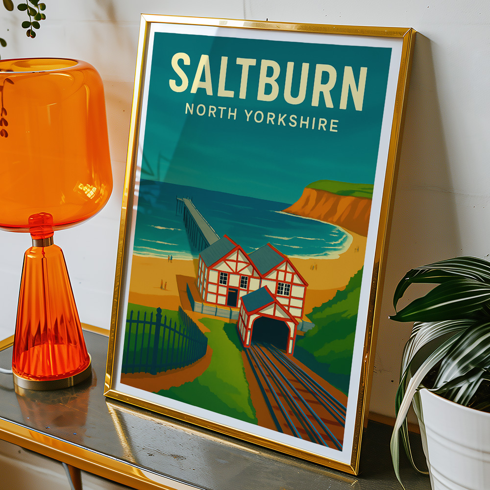 Alternative view of SALTBURN BY THE SEA MINIMALIST TRAVEL POSTER NORTH EAST