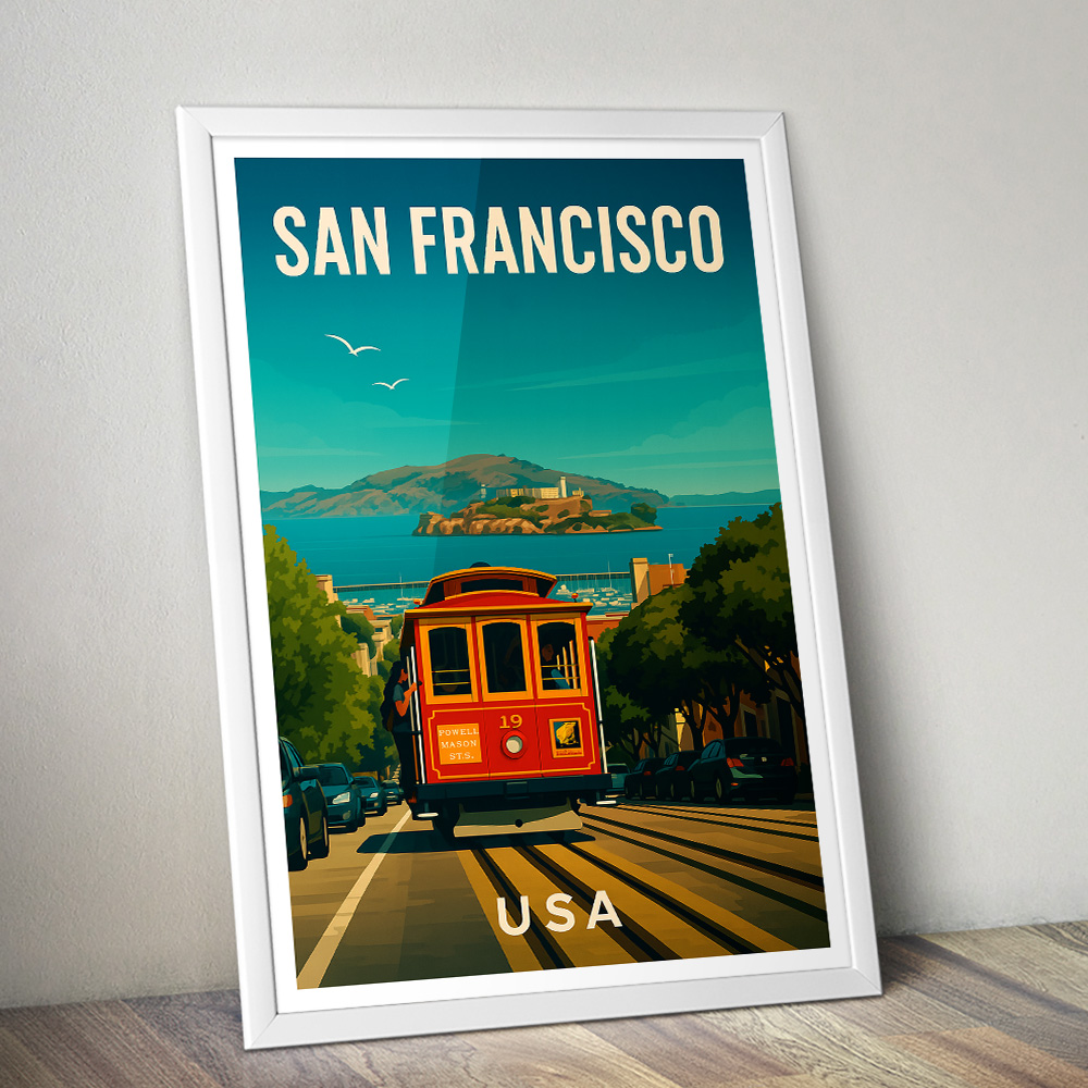 SAN FRANCISCO CABLE CAR MINIMALIST TRAVEL POSTER