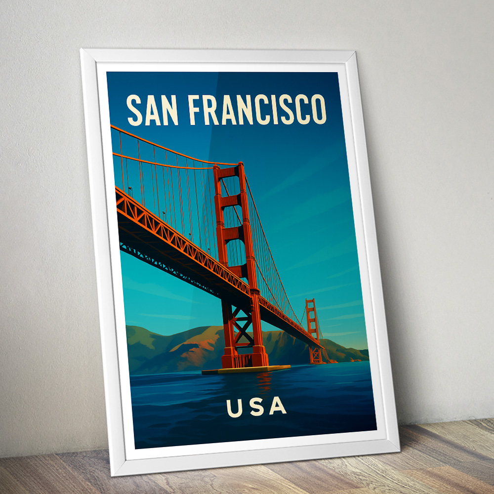 SAN FRANCISCO GOLDEN GATE BRIDGE MINIMALIST TRAVEL POSTER