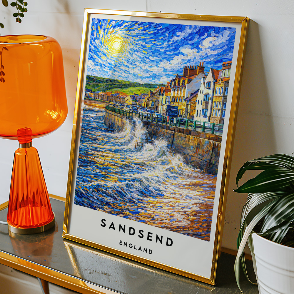 Alternative view of SANDSEND VAN GOGH STYLE TRAVEL POSTER NORTH EAST