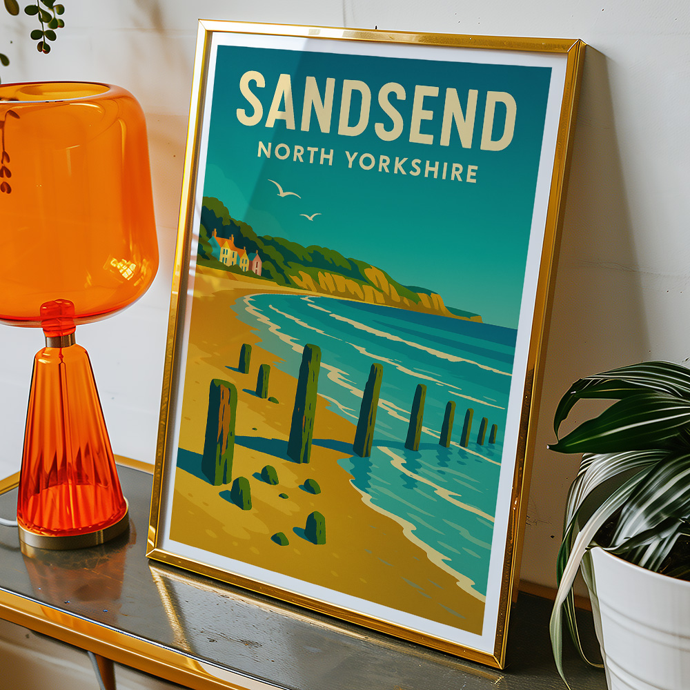 Alternative view of SANDSEND BEACH MINIMALIST TRAVEL POSTER NORTH EAST