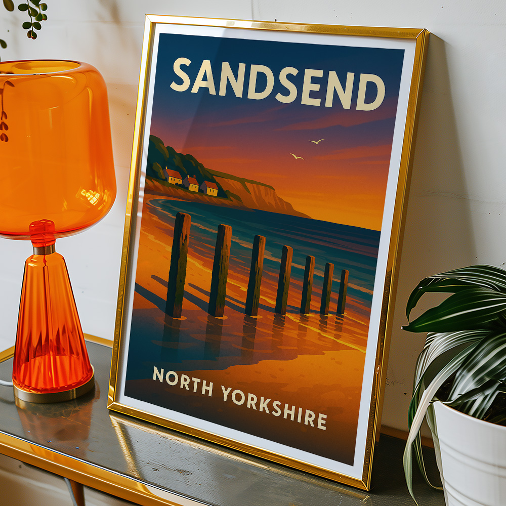 Alternative view of SANDSEND BEACH AT SUNSET MINIMALIST TRAVEL POSTER NORTH EAST