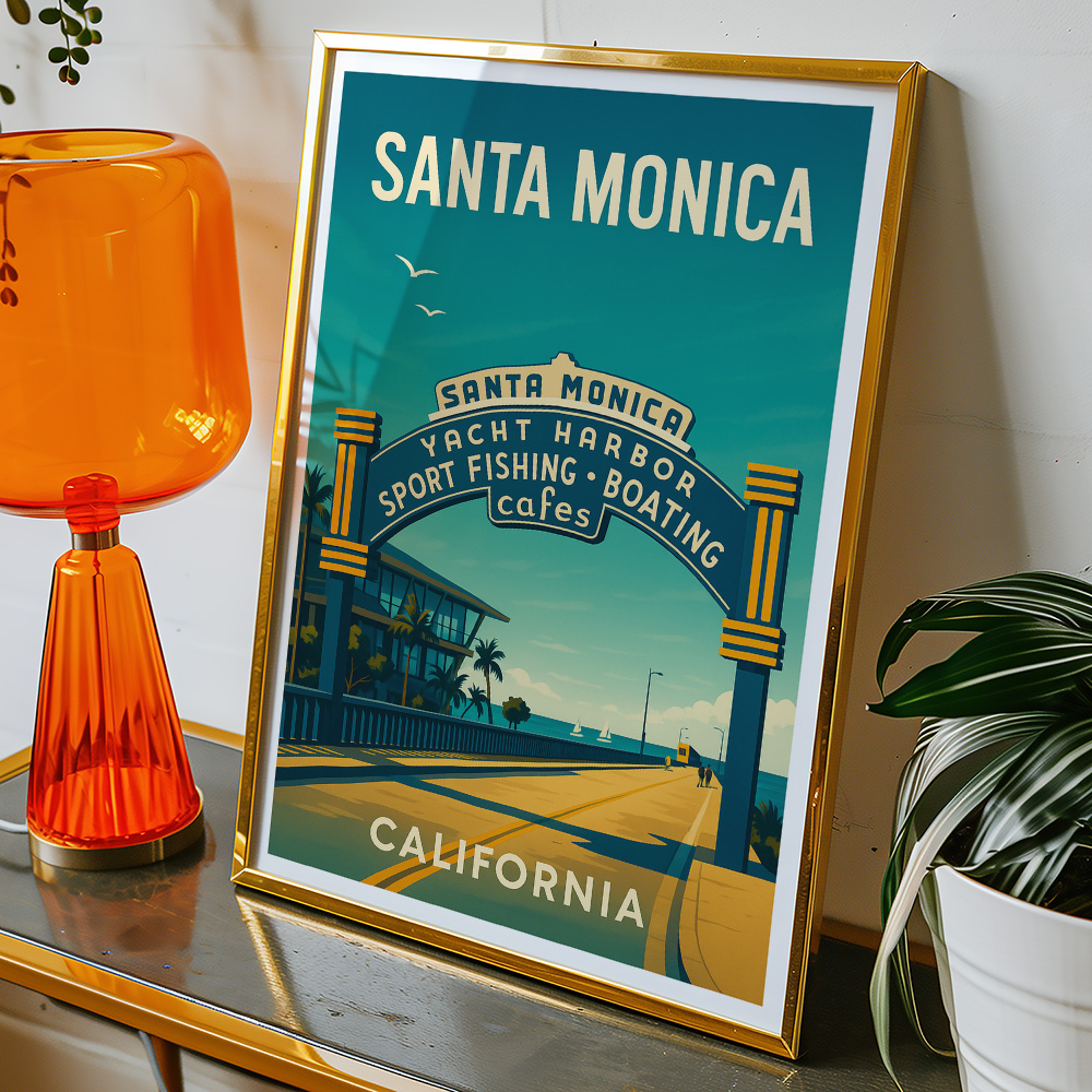 Alternative view of SANTA MONICA YACHT HARBOR MINIMALIST TRAVEL POSTER
