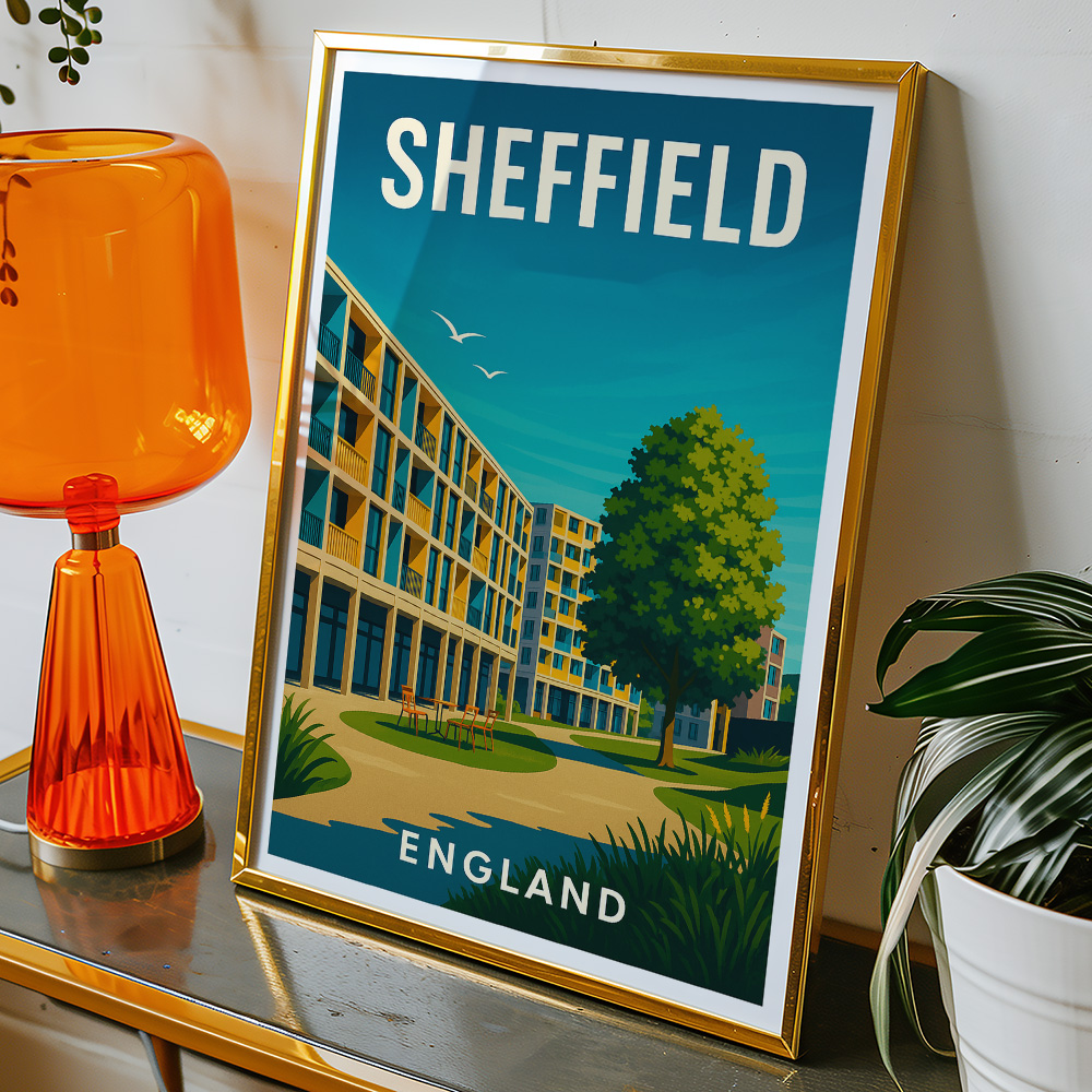Alternative view of SHEFFIELD PARK HILL MINIMALIST TRAVEL POSTER
