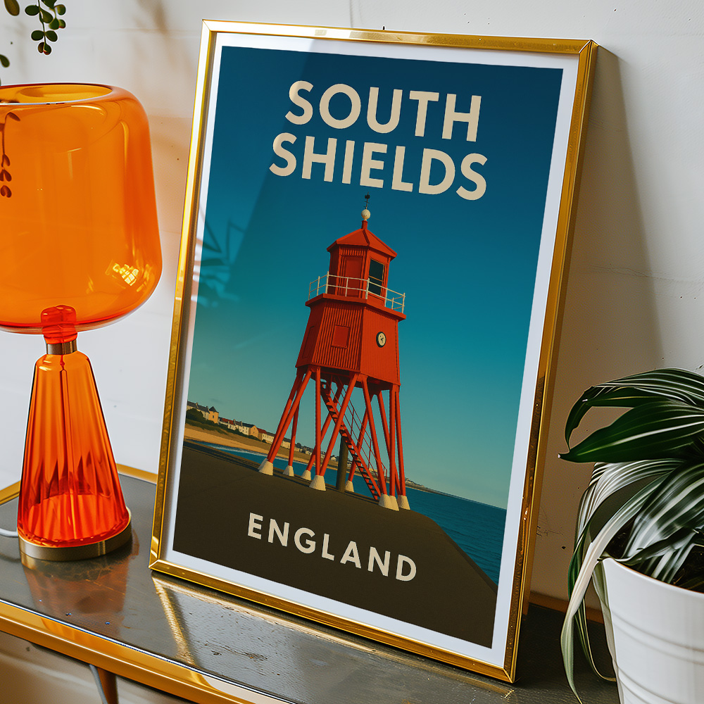 Alternative view of SOUTH SHIELDS COASTAL MINIMALIST TRAVEL POSTER NORTH EAST