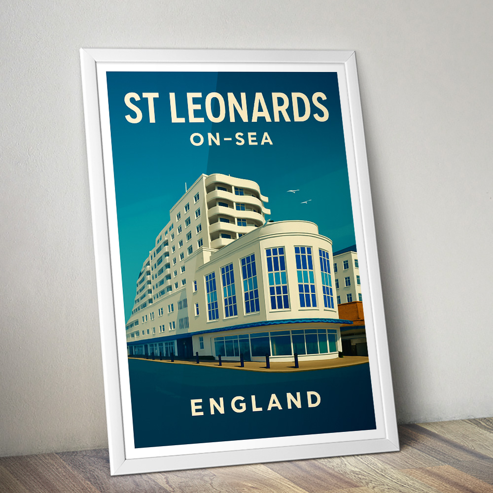 ST LEONARDS-ON-SEA MARINE COURT MINIMALIST TRAVEL POSTER