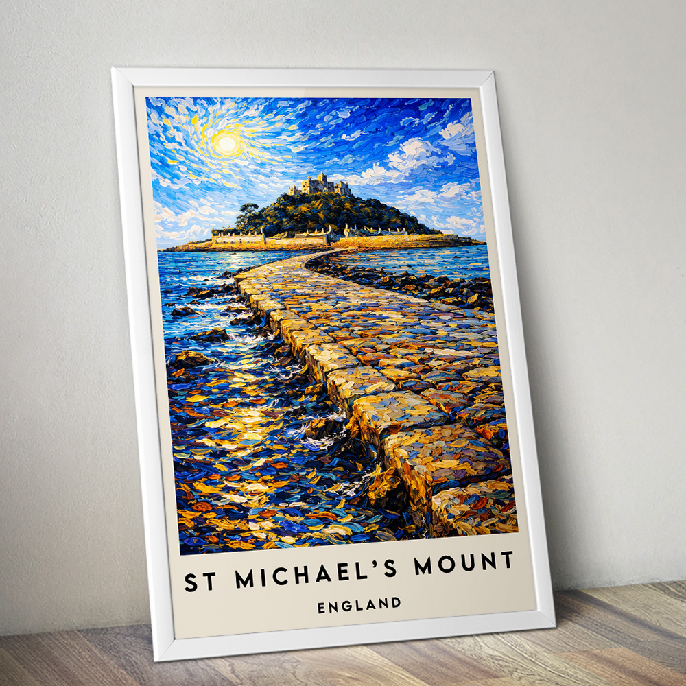 ST MICHAEL'S MOUNT VAN GOGH STYLE TRAVEL POSTER