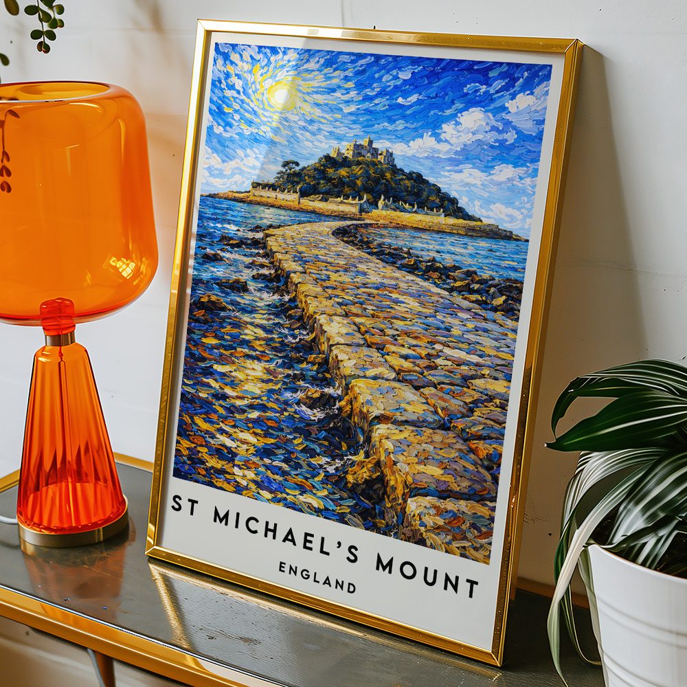 Alternative view of ST MICHAEL'S MOUNT VAN GOGH STYLE TRAVEL POSTER