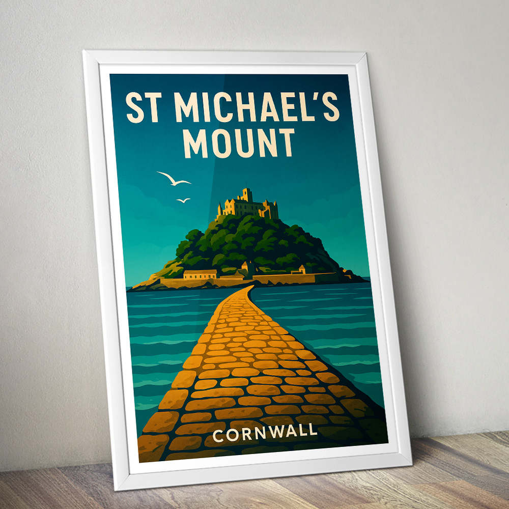 ST MICHAEL'S MOUNT MINIMALIST TRAVEL POSTER