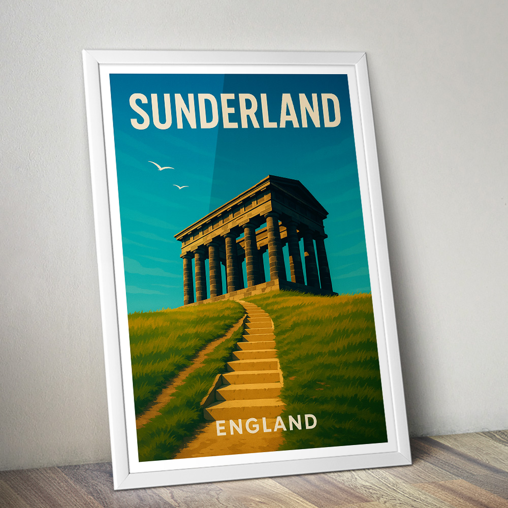 SUNDERLAND PENSHAW MONUMENT MINIMALIST TRAVEL POSTER NORTH EAST