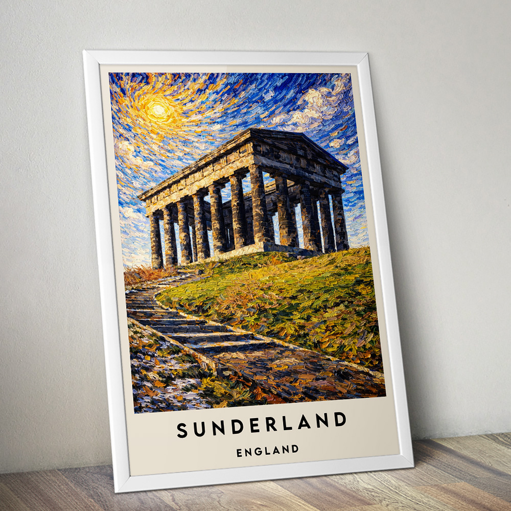 SUNDERLAND PENSHAW MONUMENT VAN GOGH STYLE TRAVEL POSTER NORTH EAST
