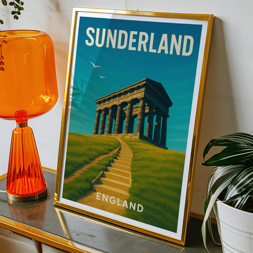 Alternative view of SUNDERLAND PENSHAW MONUMENT MINIMALIST TRAVEL POSTER NORTH EAST