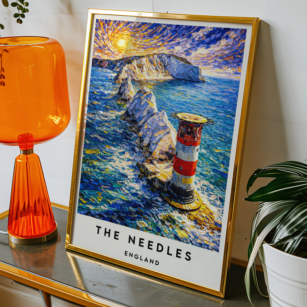 Alternative view of THE NEEDLES VAN GOGH STYLE TRAVEL POSTER