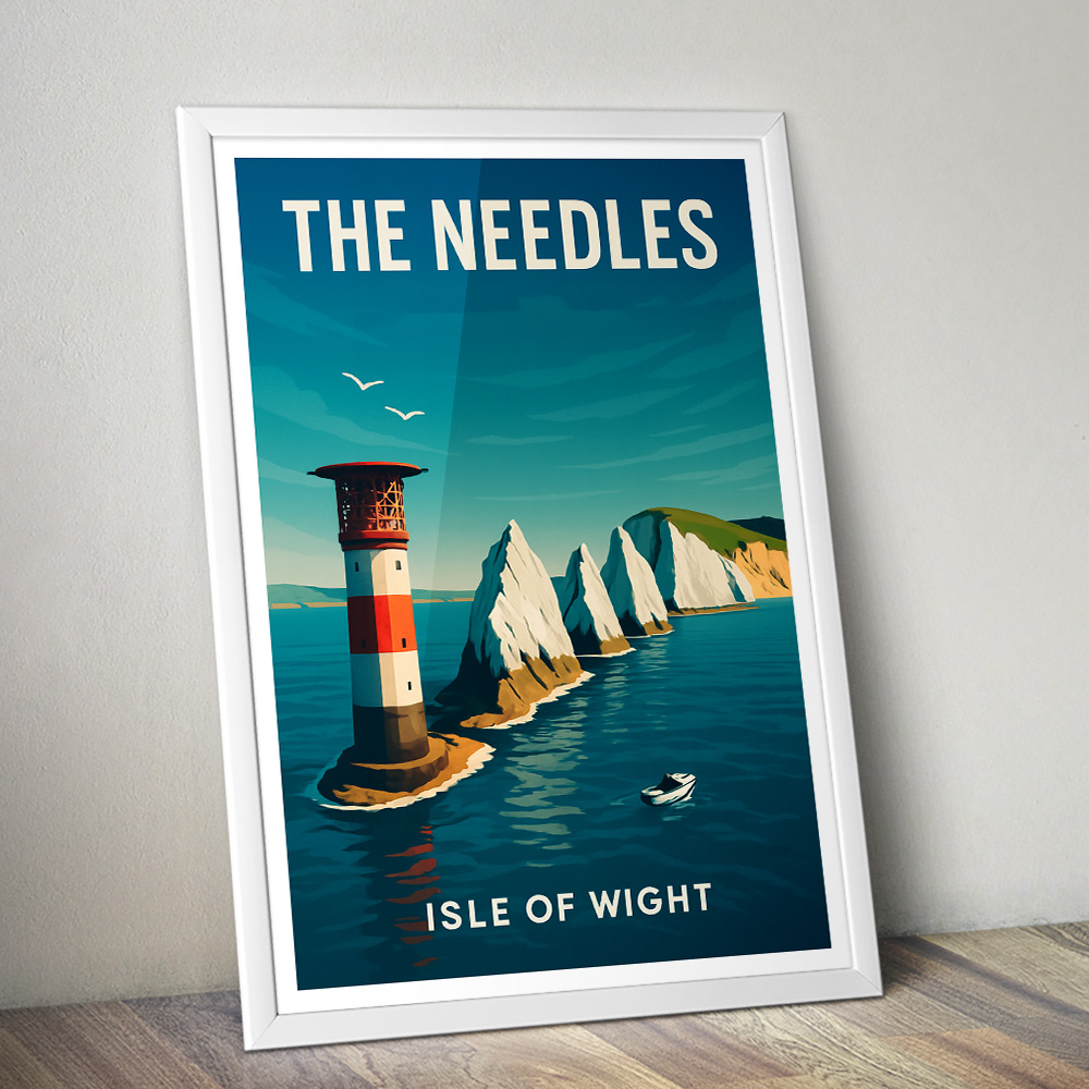 THE NEEDLES ISLE OF WIGHT MINIMALIST TRAVEL POSTER