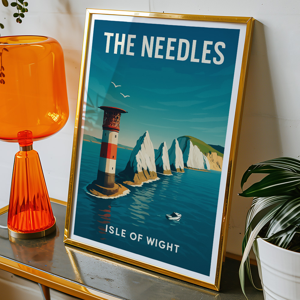 Alternative view of THE NEEDLES ISLE OF WIGHT MINIMALIST TRAVEL POSTER