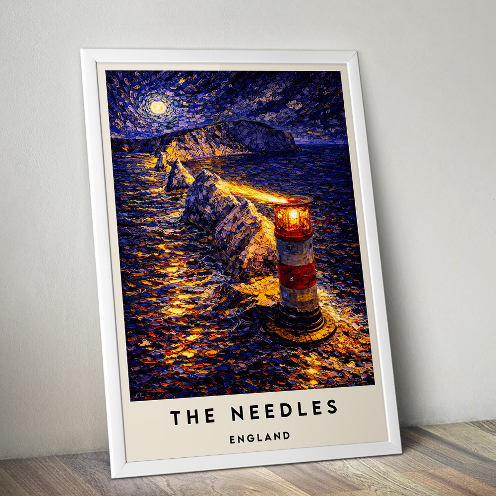 THE NEEDLES AT NIGHT VAN GOGH STYLE TRAVEL POSTER