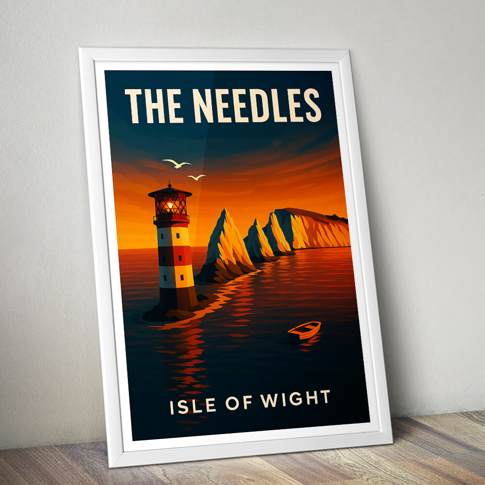 THE NEEDLES AT SUNSET MINIMALIST TRAVEL POSTER