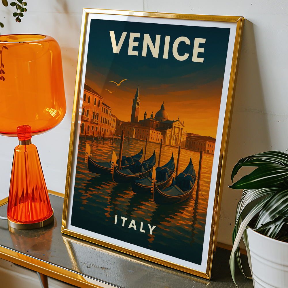 Alternative view of VENETIAN SUNSET MINIMALIST TRAVEL POSTER