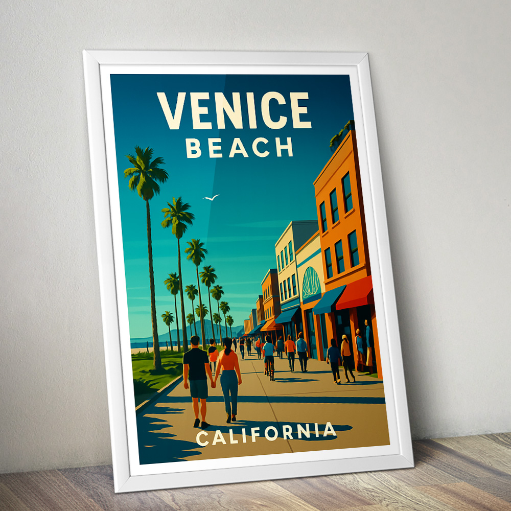 VENICE BEACH BOARDWALK MINIMALIST TRAVEL POSTER
