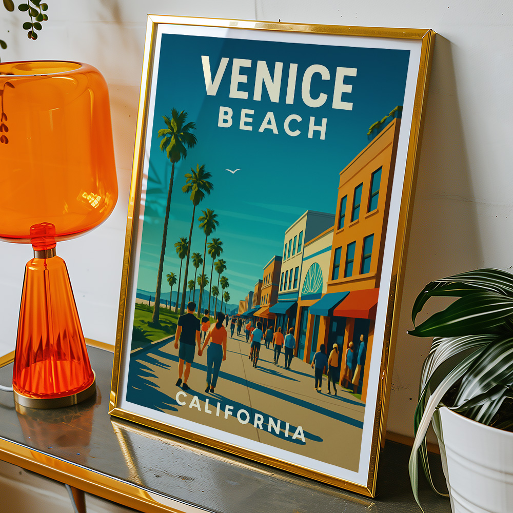 Alternative view of VENICE BEACH BOARDWALK MINIMALIST TRAVEL POSTER