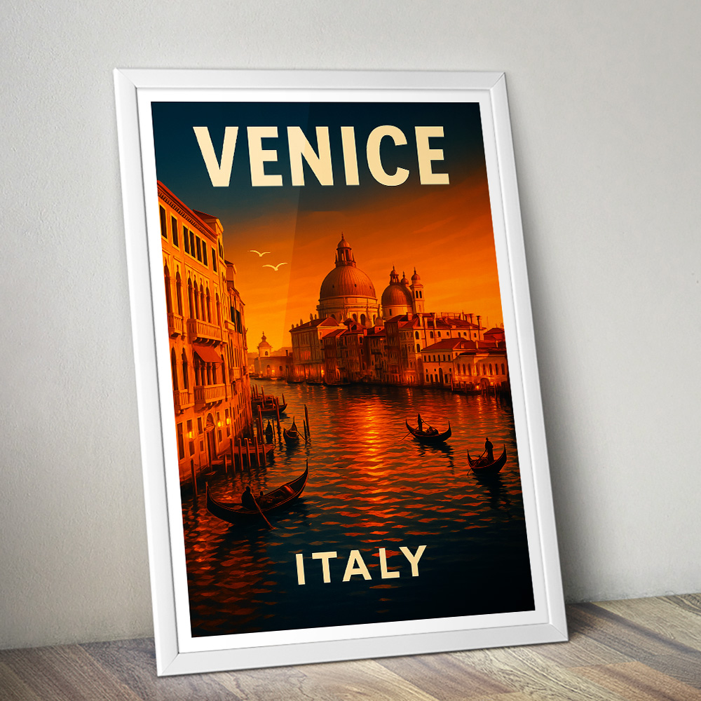 VENICE AT GOLDEN HOUR MINIMALIST TRAVEL POSTER