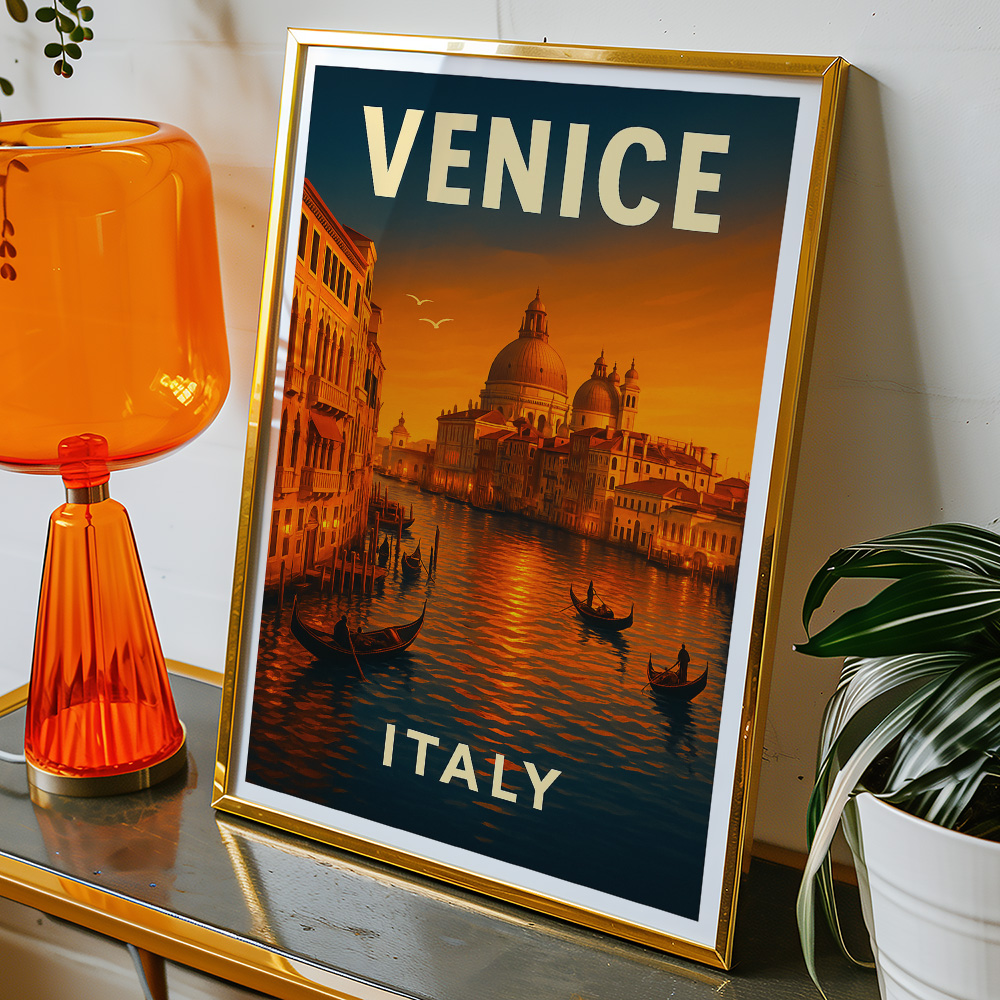 Alternative view of VENICE AT GOLDEN HOUR MINIMALIST TRAVEL POSTER
