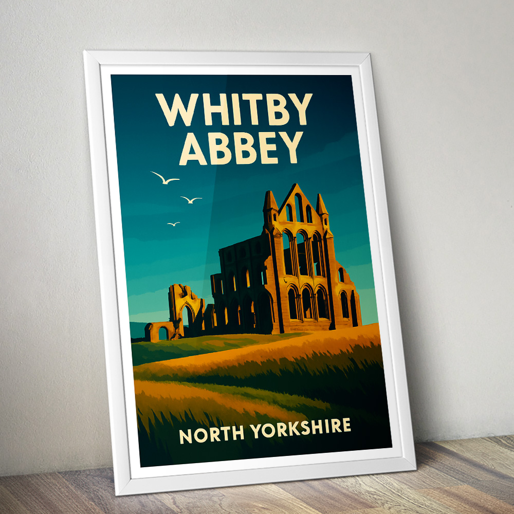 WHITBY ABBEY MINIMALIST TRAVEL POSTER NORTH EAST
