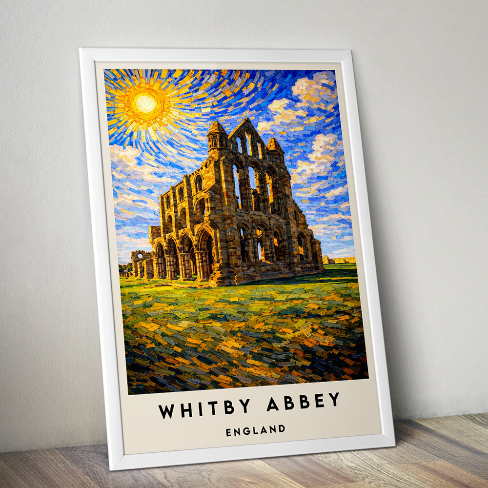 WHITBY ABBEY VAN GOGH STYLE TRAVEL POSTER NORTH EAST