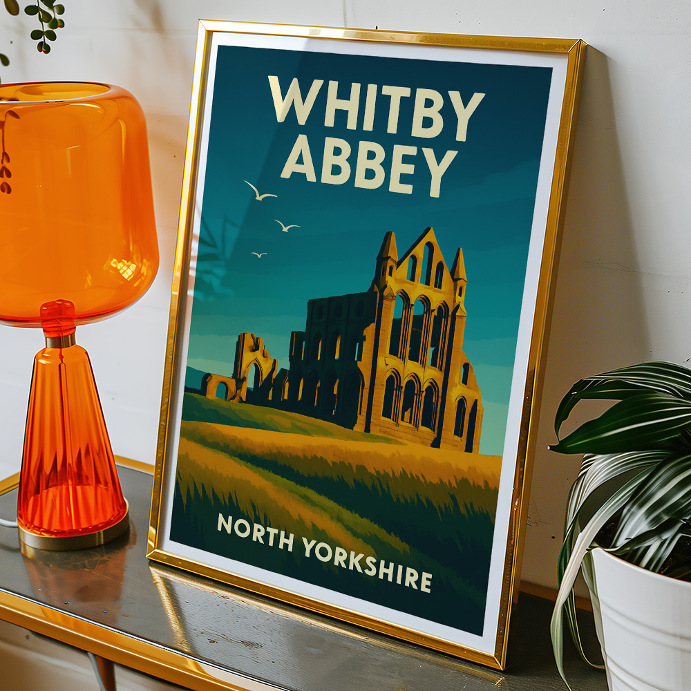 Alternative view of WHITBY ABBEY MINIMALIST TRAVEL POSTER NORTH EAST