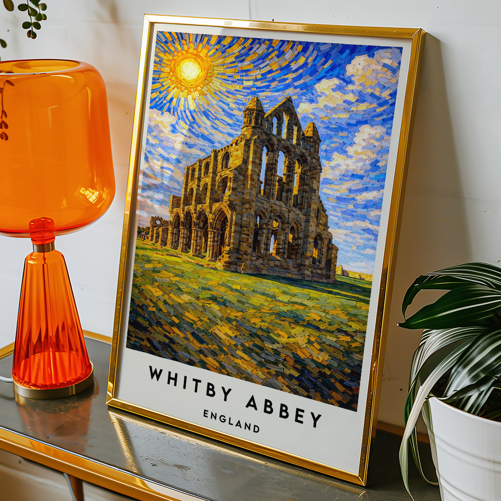 Alternative view of WHITBY ABBEY VAN GOGH STYLE TRAVEL POSTER NORTH EAST