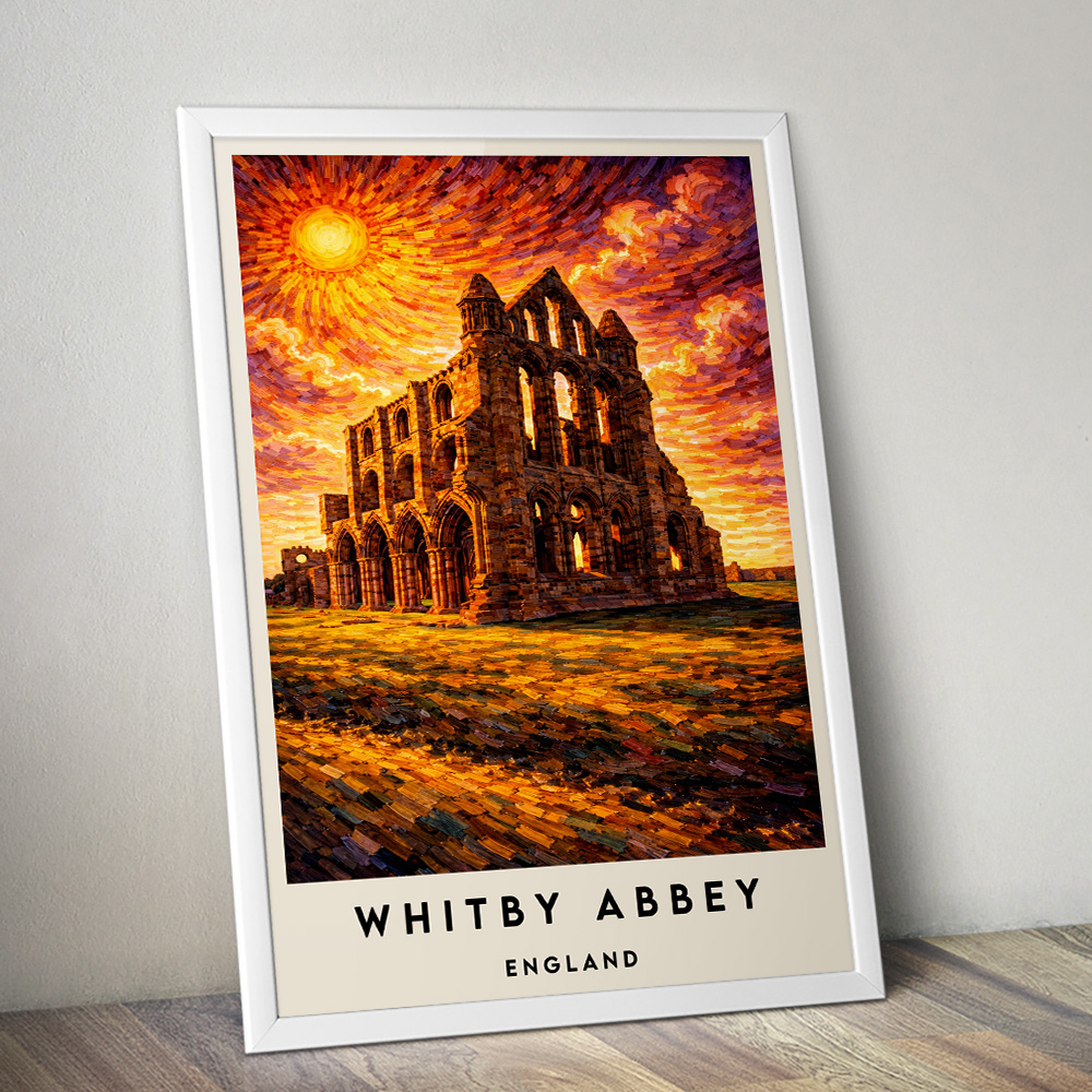 WHITBY ABBEY AT SUNSET VAN GOGH STYLE TRAVEL POSTER NORTH EAST