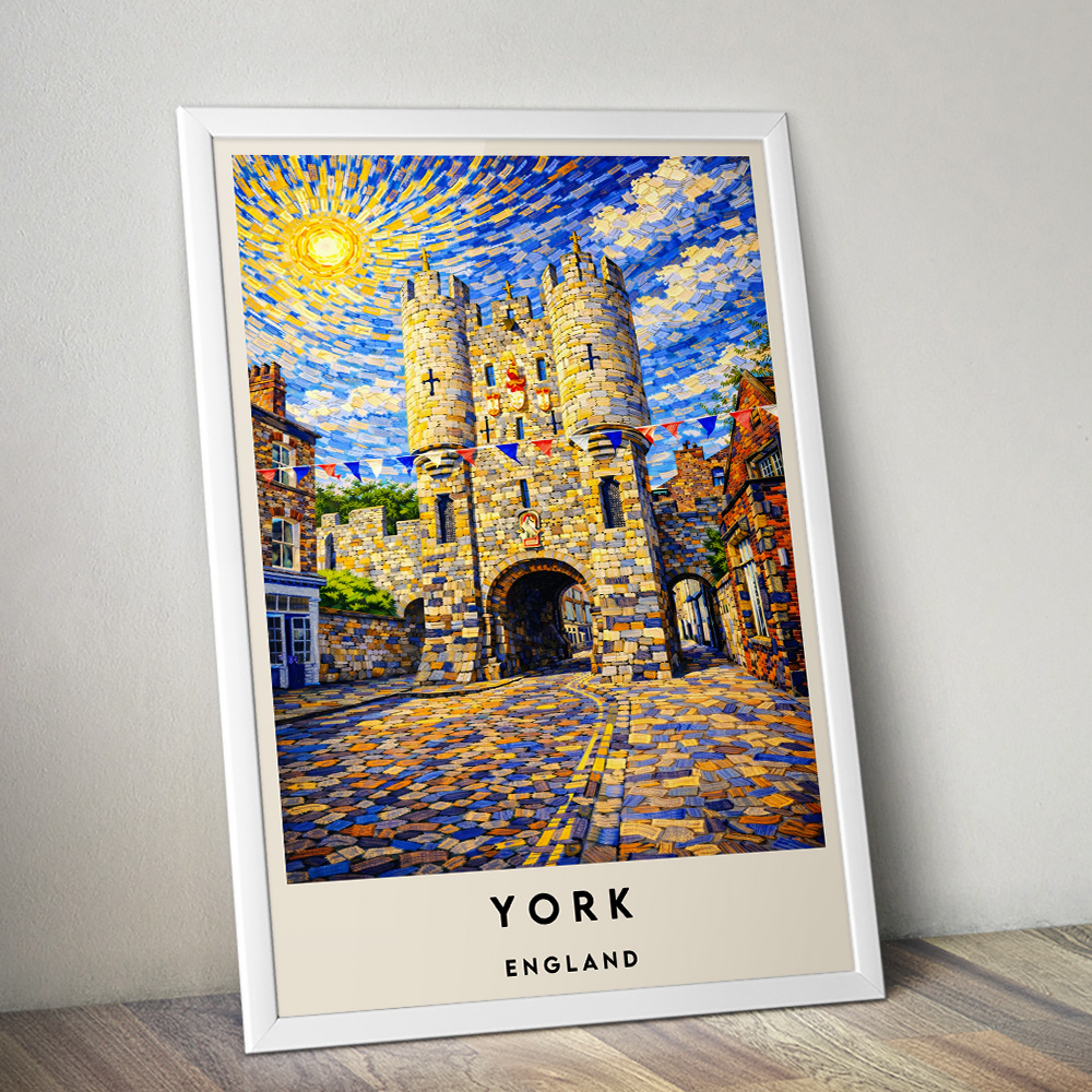 YORK MICKLEGATE VAN GOGH STYLE TRAVEL POSTER NORTH EAST