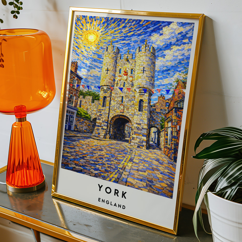 Alternative view of YORK MICKLEGATE VAN GOGH STYLE TRAVEL POSTER NORTH EAST