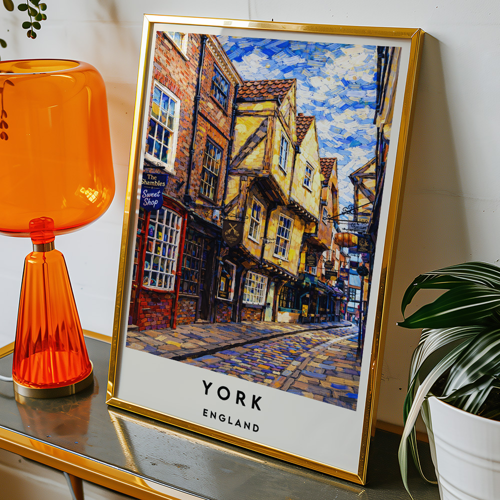 Alternative view of YORK SHAMBLES VAN GOGH STYLE TRAVEL POSTER